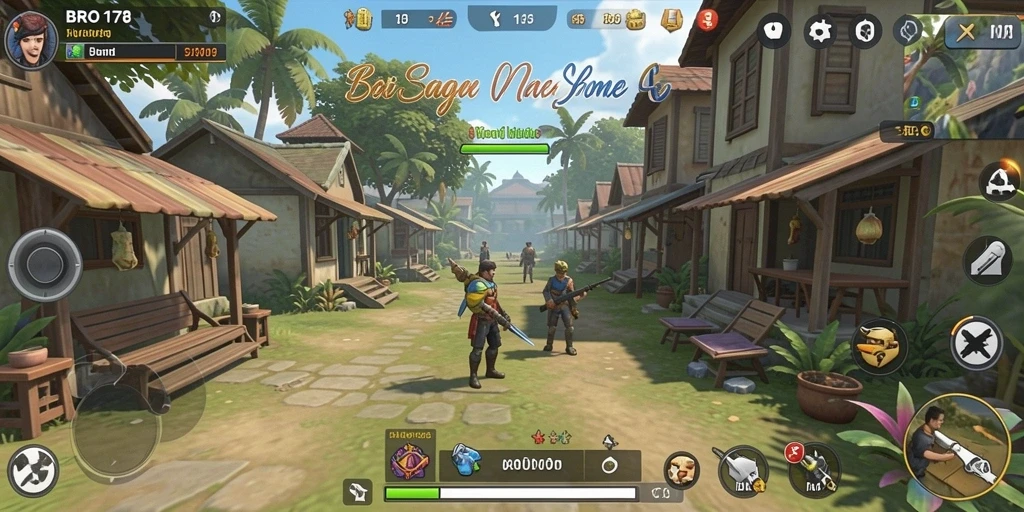 Tampilan gameplay BRO178 yang ceria dan penuh warna.