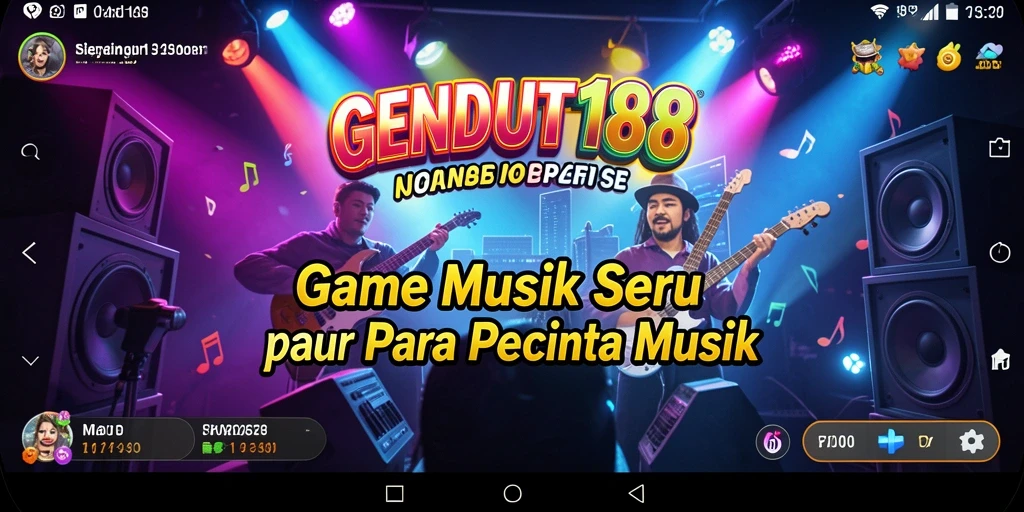 Screenshot utama GENDUT188 menampilkan pemain bersaing dalam tantangan musik.