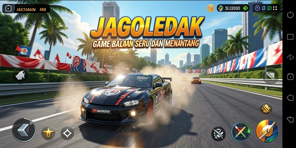 Gameplay seru JAGOLEDAK dengan aksi balapan mendebarkan.