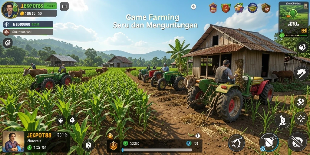 Tampilan menarik gameplay Farming di JEKPOT88.
