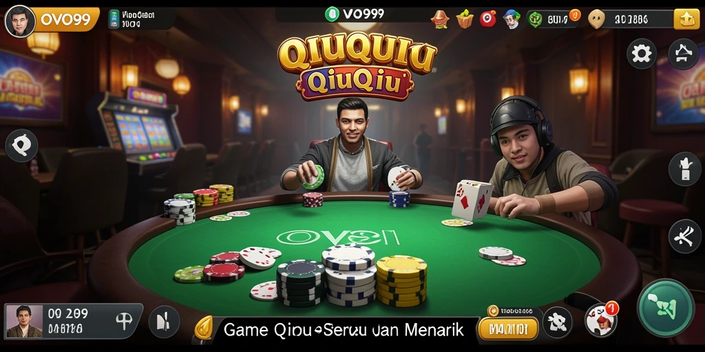 Screenshot utama OVO99 menampilkan momen seru saat bermain QiuQiu.