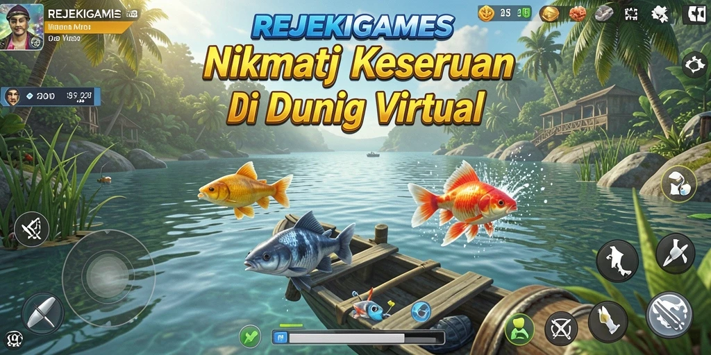 Screenshot gameplay menampilkan pengalaman memancing yang mendebarkan di REJEKIGAMES.