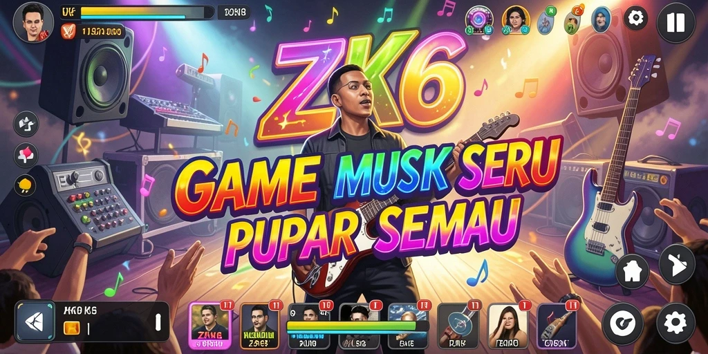 Tampilan gameplay ZK6 yang menampilkan keseruan permainan musik.