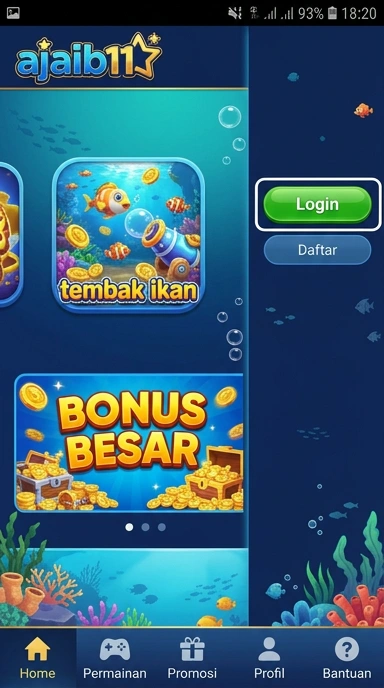 Tampilan antarmuka pengguna pada aplikasi ajaib11.